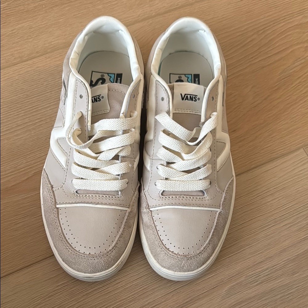 Vans Comfy Crush White and Tan Sneakers